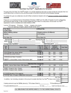 Printable Bible Order Form